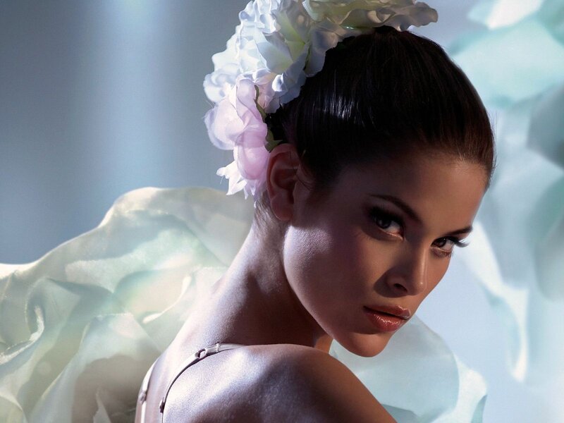 Woman with Flower Crown — White, Dramatic