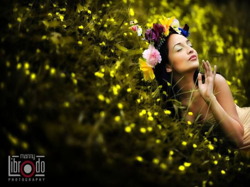Woman with Flower Crown — Yellow, Serene