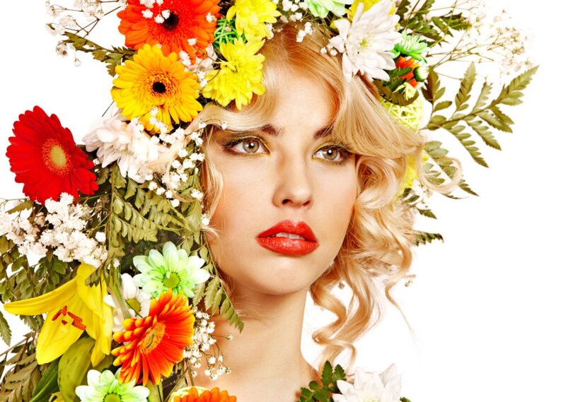 Woman with Flower Crown — Yellow, Vibrant