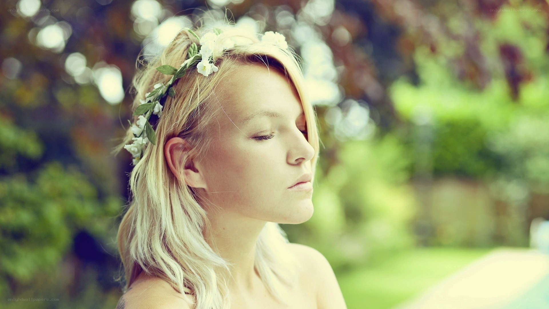 woman with flower crown
