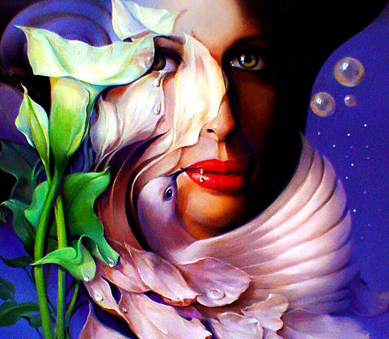 Woman with Flower Face