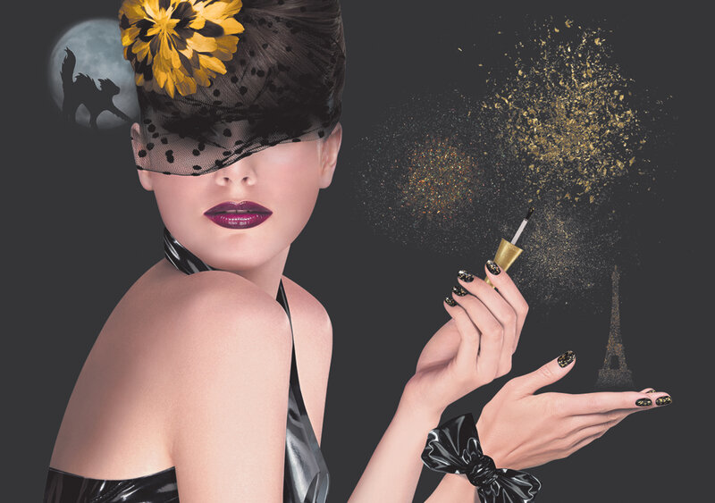 Woman with Flower Hat — Black