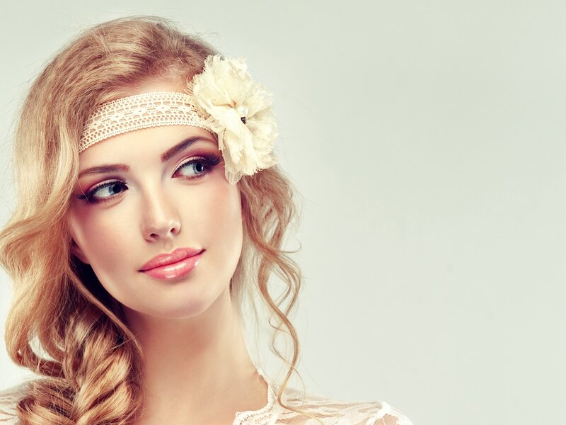 Woman with Flower Headband — Blonde