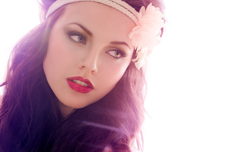 Woman with Flower Headband — Pink