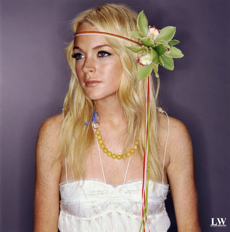 woman with flower headband