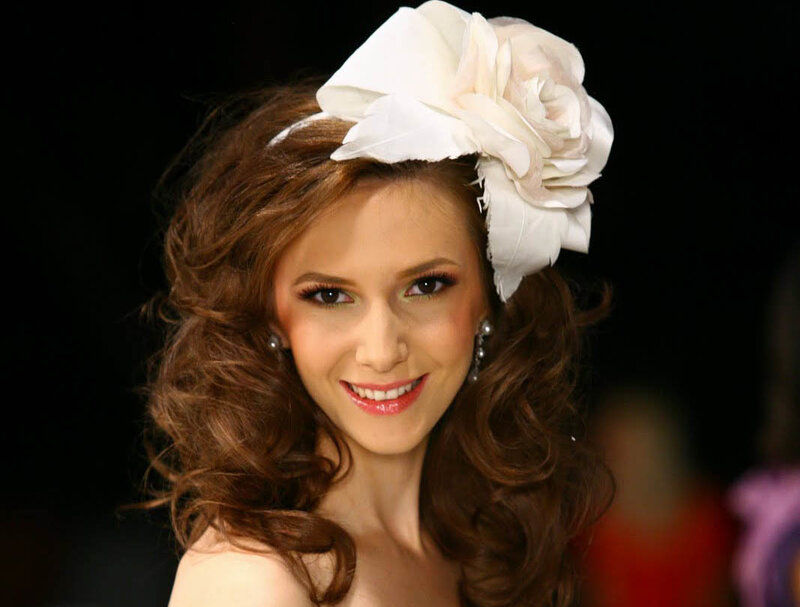Woman with Flower Headpiece — White