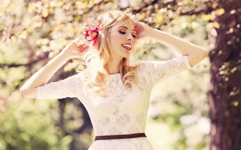 Woman with flower in hair