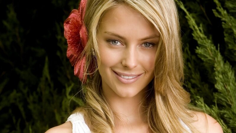 woman with flower in hair