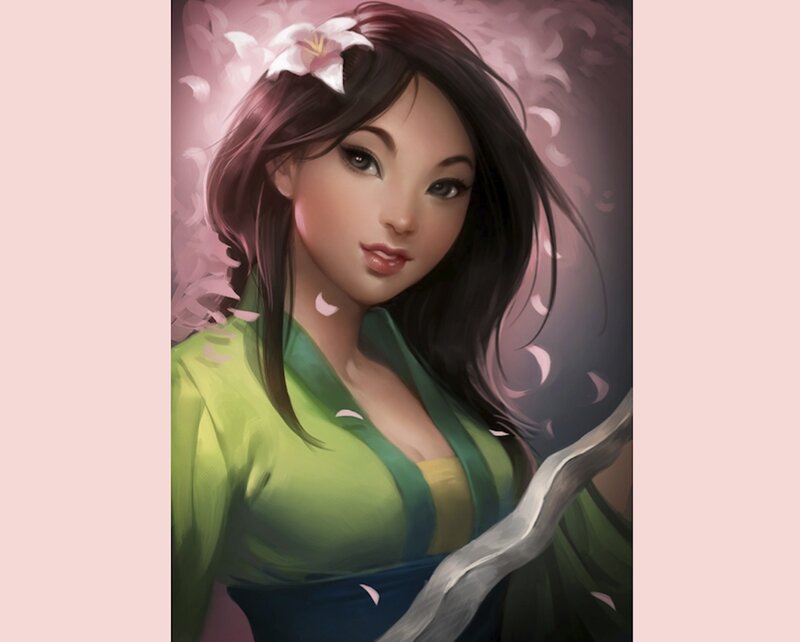 Woman with Flower in Hair — Green, Serene, Spring