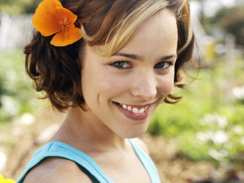 Woman with Flower in Hair — Orange, Happy