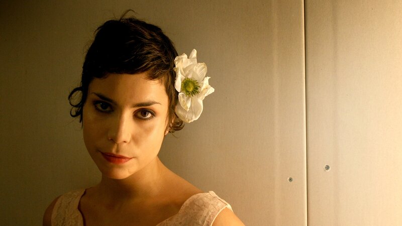 Woman with Flower in Hair — White, Dramatic, Photograph, Wall