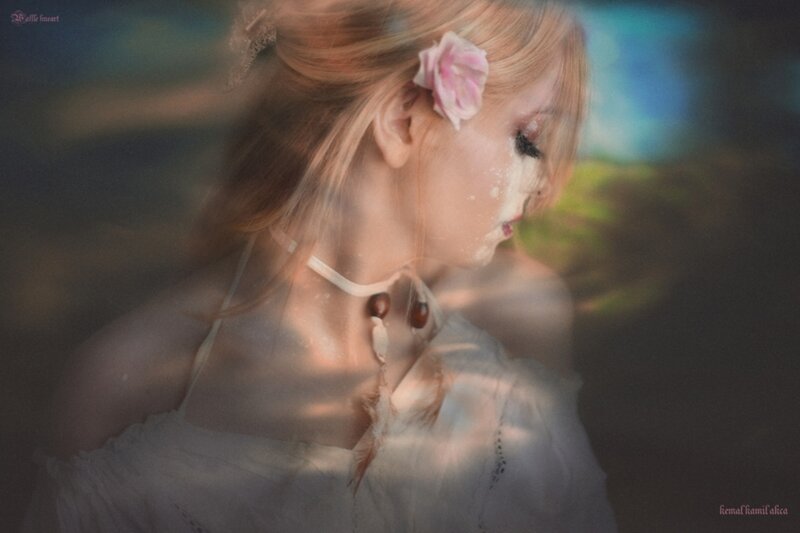 Woman with Flower in Hair — White, Dreamy