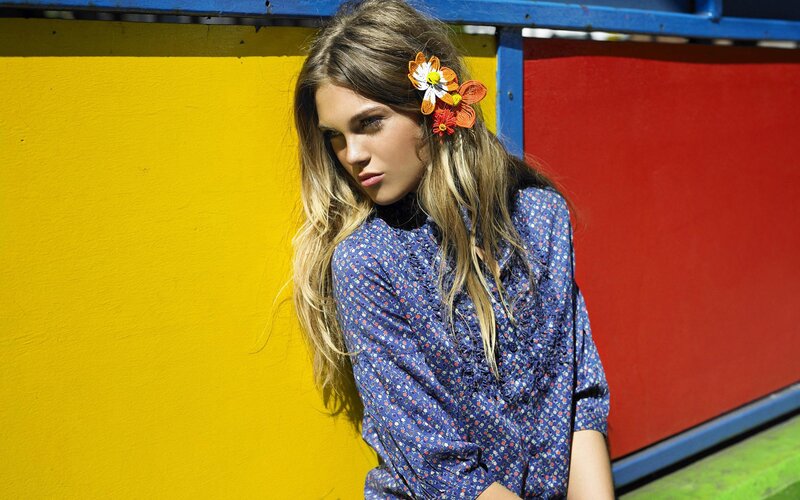 Woman with Flower in Hair — Yellow, Vibrant