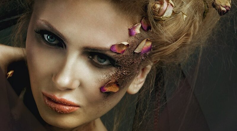 Woman with Flower Makeup — Brown