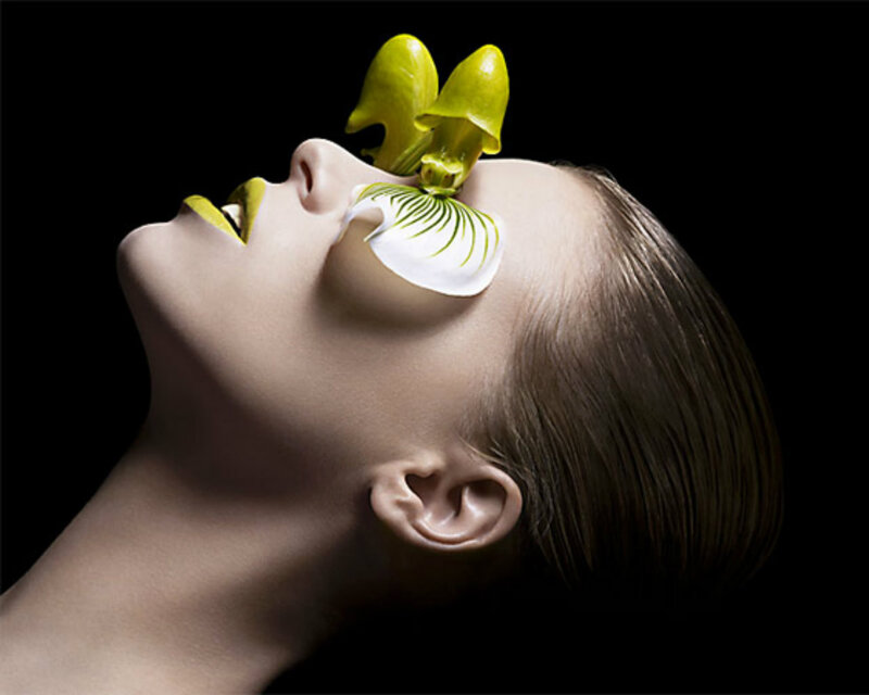 Woman with Flower Makeup