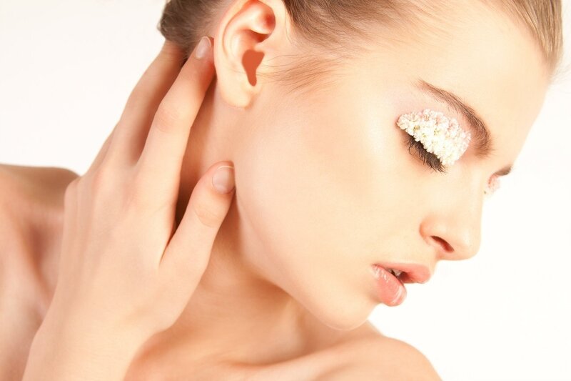 Woman with Flower on Eye