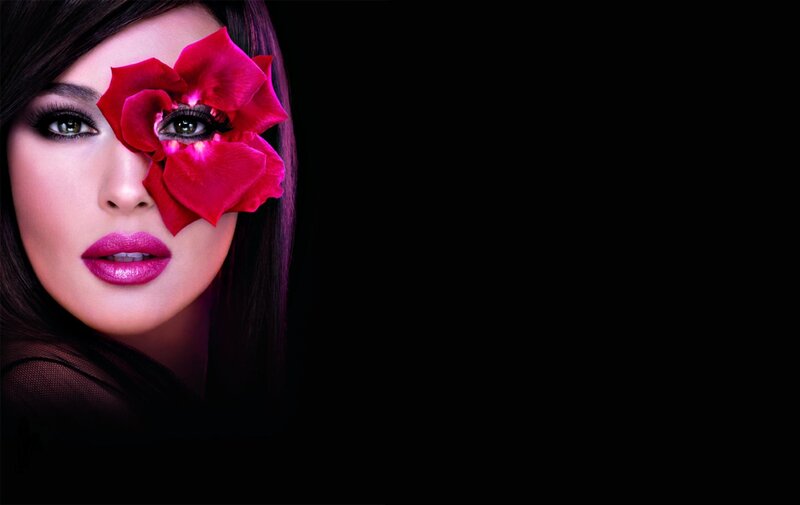 Woman with Flower over Eye — Black