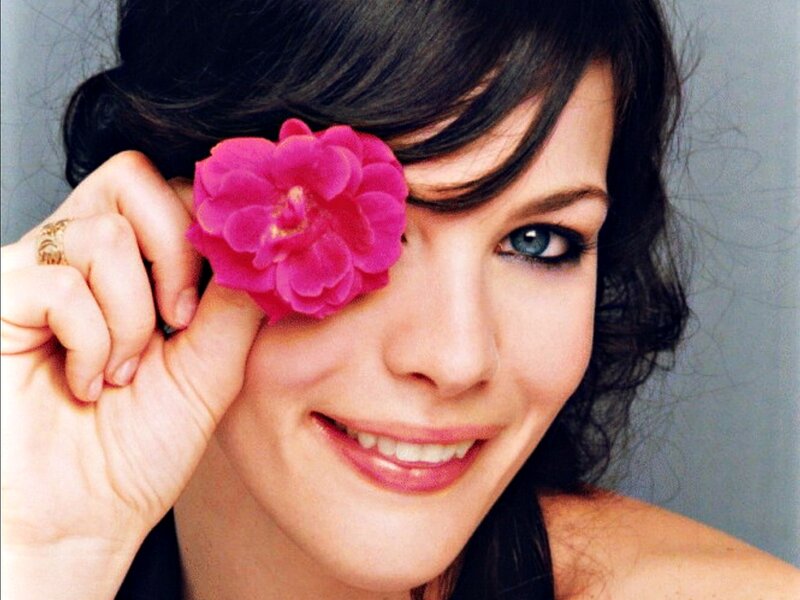 Woman with Flower — Pink, Playful