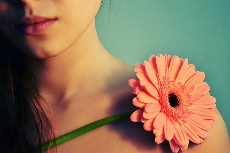 Woman with Flower — Pink