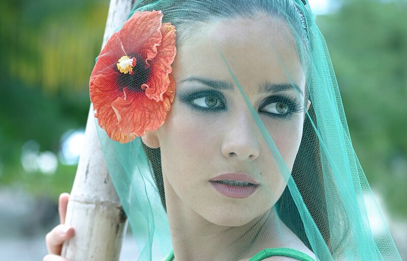 Woman with Flower Veil