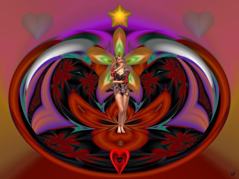 Woman with Flower Wings