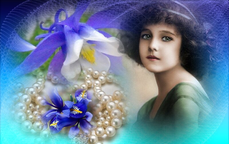 Woman with Flowers and Pearls