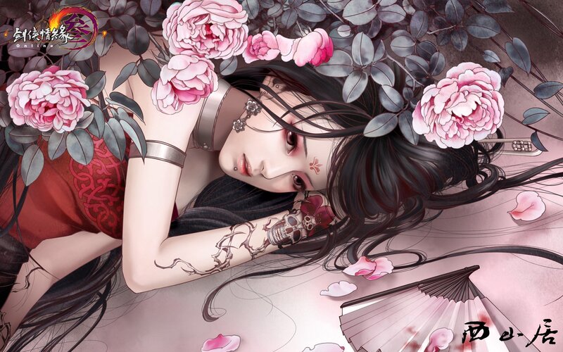 woman with flowers and tattoos