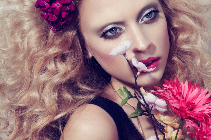 Woman with Flowers — Blonde