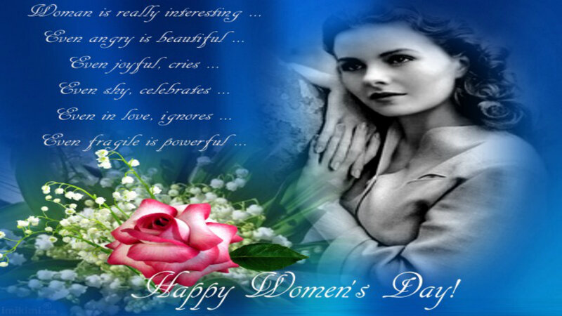 Woman with Flowers — Blue, Sentimental