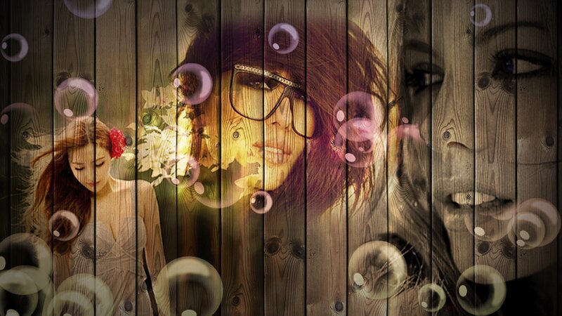 Woman with Flowers — Brown, Dreamy