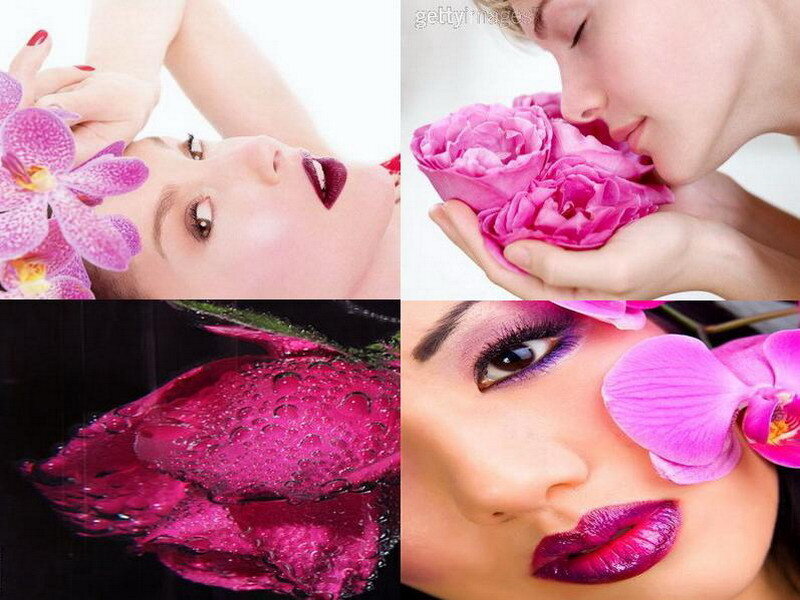 woman with flowers collage