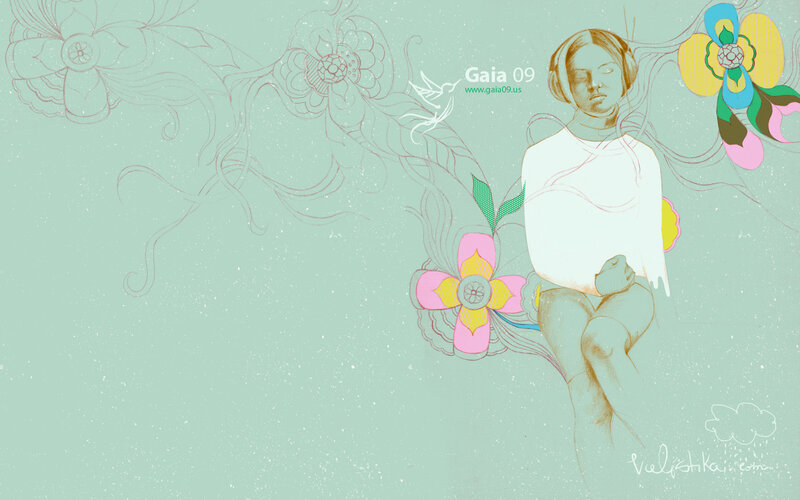 woman with flowers illustration