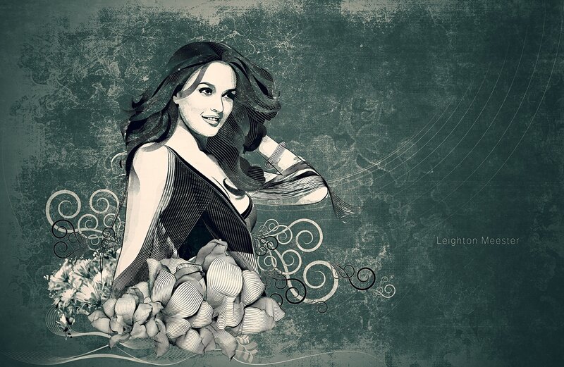 woman with flowers illustration