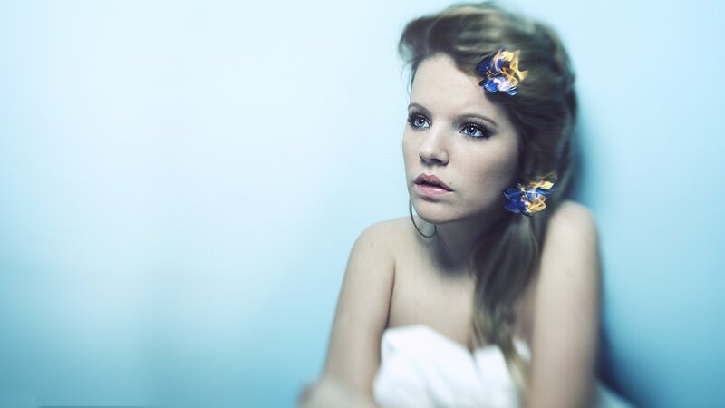 woman with flowers in hair
