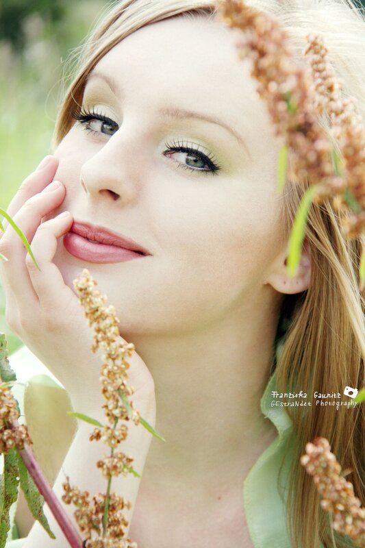 woman with flowers in hair