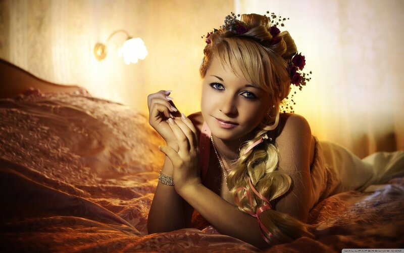 woman with flowers in hair