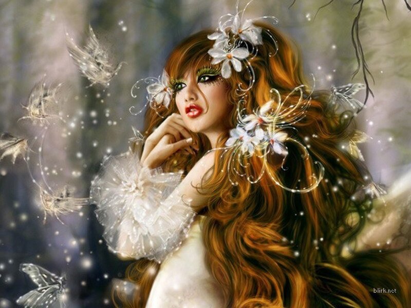 woman with flowers in hair