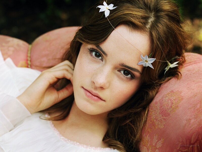 Woman with Flowers in Hair — Brown, Calm, Photograph, Pillow