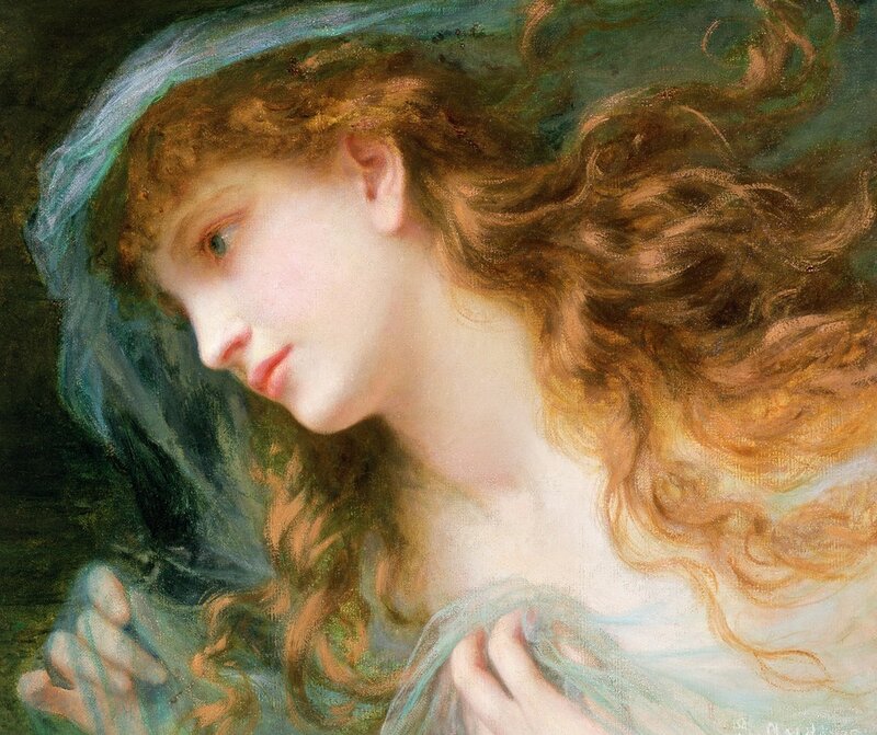 woman with flowing hair