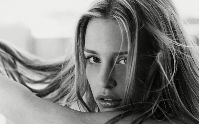 woman with flowing hair