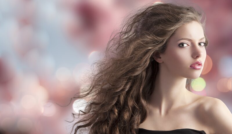 woman with flowing hair