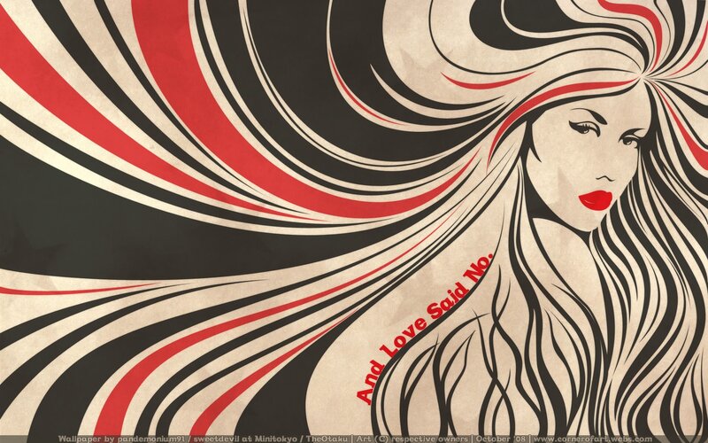 woman with flowing hair