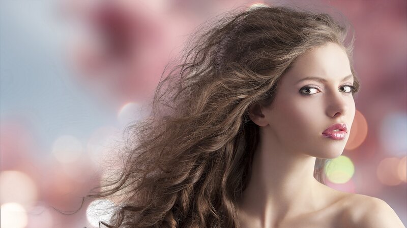 woman with flowing hair