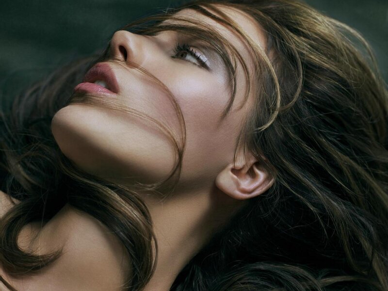 woman with flowing hair