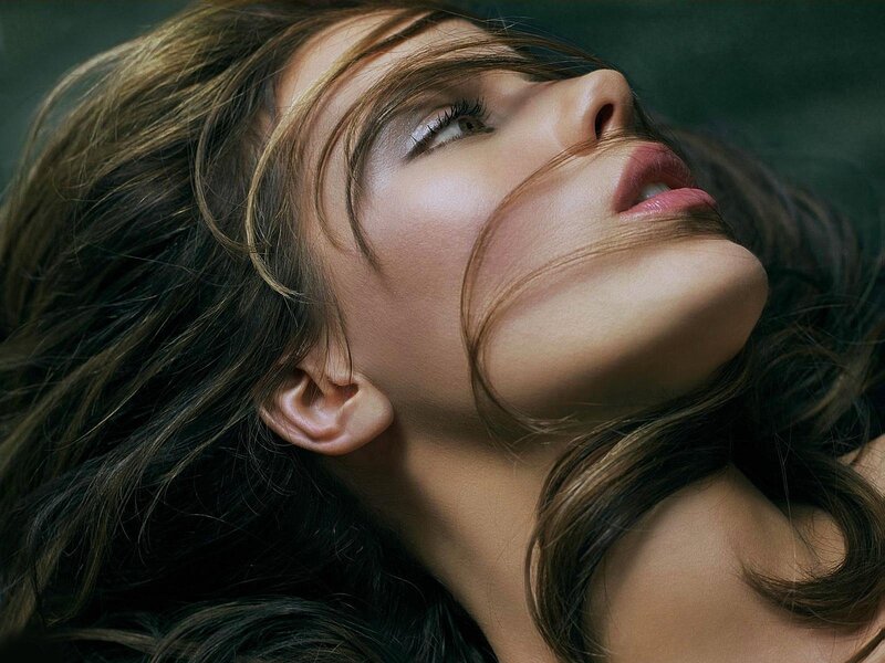 woman with flowing hair