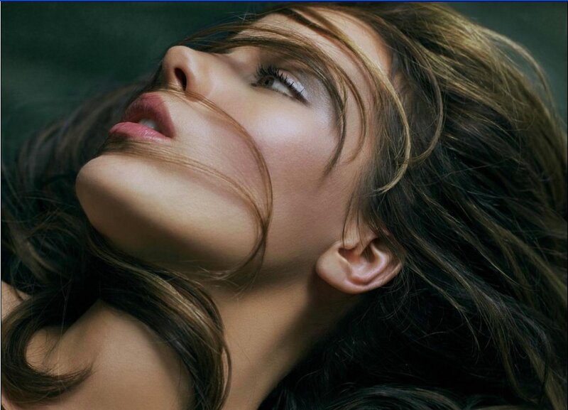 woman with flowing hair
