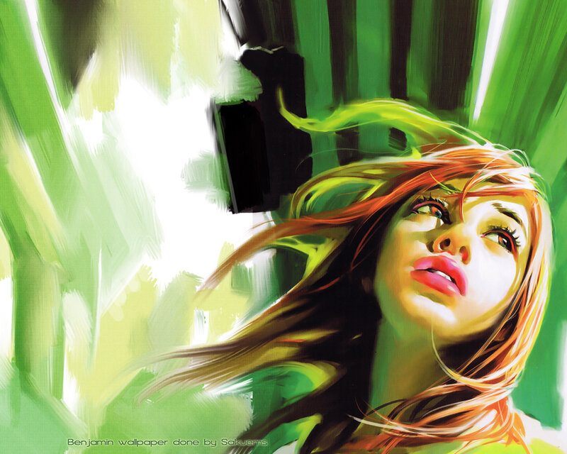 woman with flowing hair