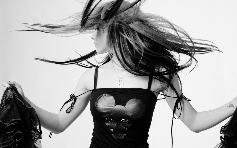 woman with flowing hair