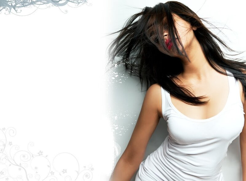 woman with flowing hair