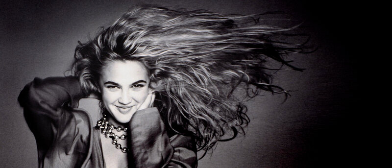 woman with flowing hair
